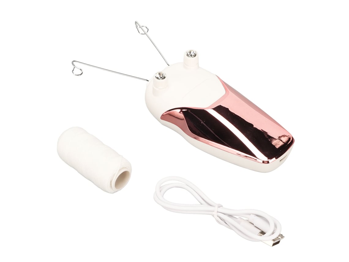 Depilador de fios magnético de algodão 2026 com luz LED e carregamento USB, multifuncional para o rosto, rosa.