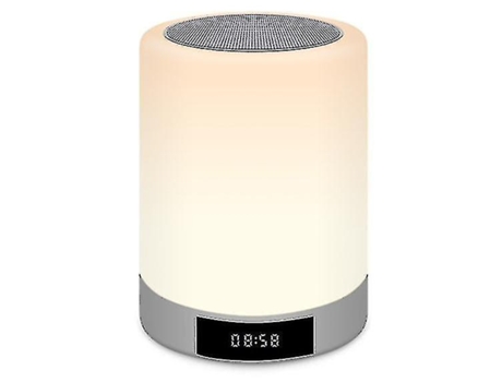 Mini Altavoz Bluetooth con Luz Nocturna de Colores y Despertador Blanco BISBISOUS
