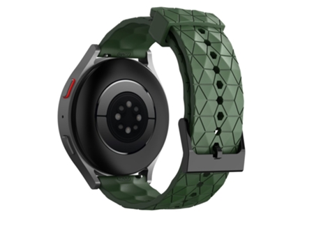 Correa de Silicona 22mm patrón de fútbol para Samsung Galaxy Watch3/Huawei Watch GT 2/GT Runner/Garmin Forerunner 255 - verde intenso