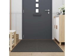 Maison Exclusive - Felpudo A Rayas Negro Y Gris 115x200 Cm