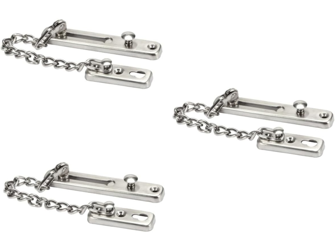 Cadena De Seguridad 3 Piezas Con Cerradura Para Puertas Entrada, Cerraduras Puertas Hotel, Cadena