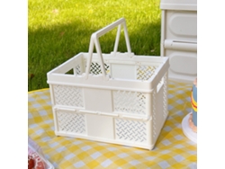 Caja de colaboración, asa de plástico PP de alta calidad para facilitar su transporte, estable y duradera, asas ergonómicas, uso versátil para picnics.
