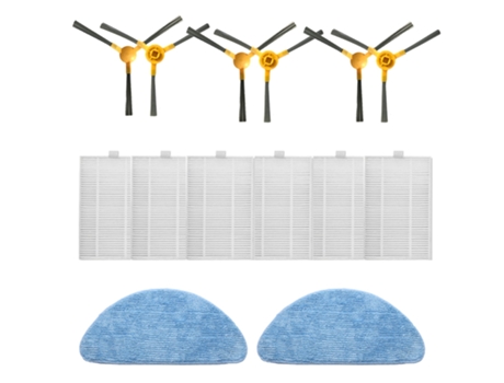 Kit de accesorios para Robot aspirador Proscenic 800T 820S, piezas de repuesto de 6 cepillos laterales, 6 filtros Hepa, 2 paños de fregona