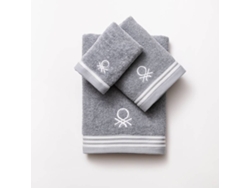 Toalla de Baño Benetton Set 3 Toallas BENETTON Algodón (30X50) Gris