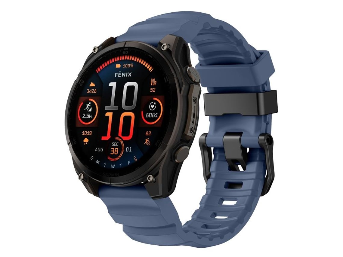 Bracelete Para Garmin (22mm) - Silicone Esportivo - Wild Trail Azul Oceano