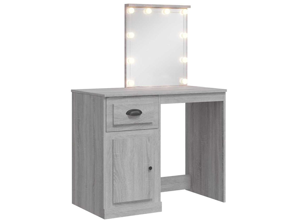 Maison Exclusive - Tocador Con Luces Led Gris Sonoma 90x42x132,5 Cm