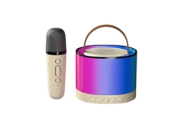 Altavoz Bluetooth Inalámbrico Karaoke VEANXIN Máquina K52 RGB Reproductor de Música para Niños Beige