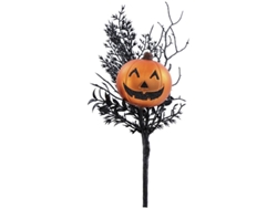 Rama artificial con calabaza cromada de 25 cm