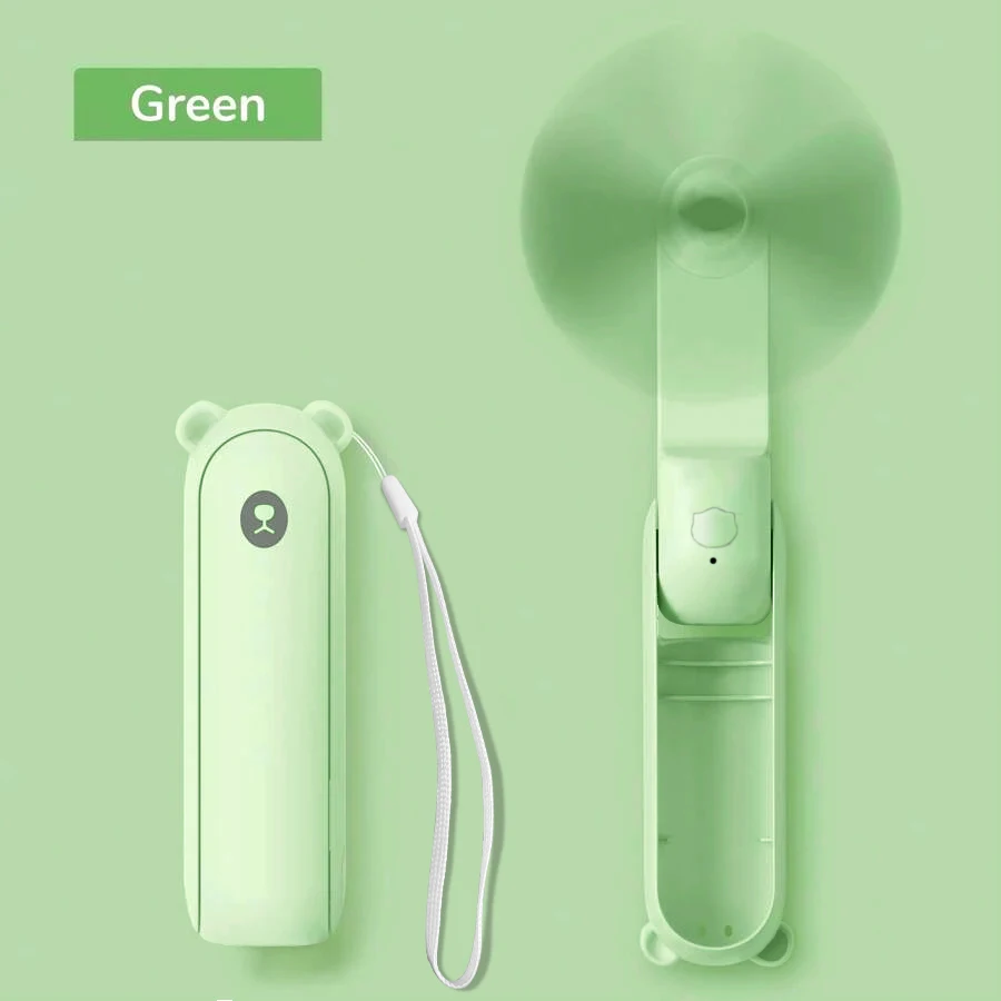 Mini ventilador recargable USB MDUG, 3 velocidades, plegable.