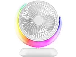 Ventilador De Escritorio Usb Giratorio De 3 Velocidades Con Luz Nocturna, Mini Ventilador Personal Para Dormitorio.
