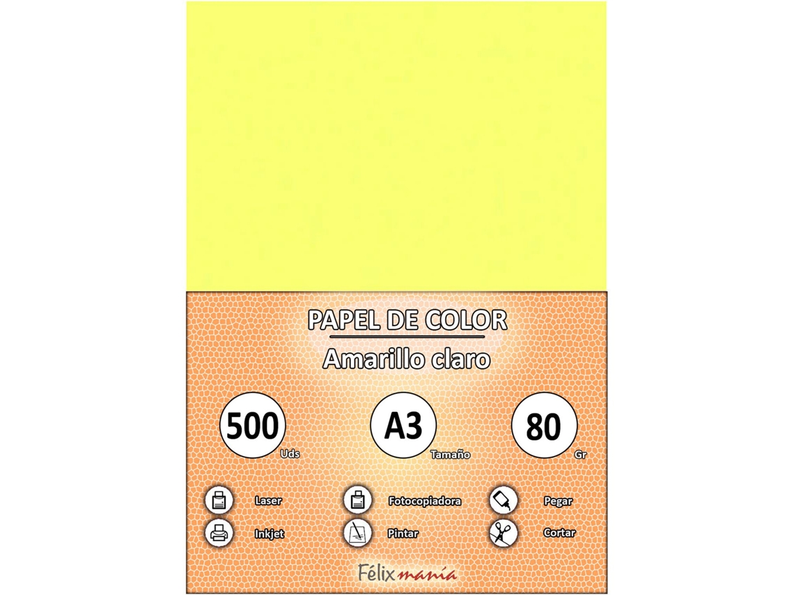 80Gr A3 Papel Amarillo 500 Hojas