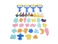 39 pinceles de esponja para pintar, juguetes, herramientas de dibujo y garabatos para niños.