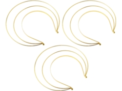Diadema De Corona De Hierro Dorado, 3 Piezas, Diadema De Tres Capas Para Mujer.