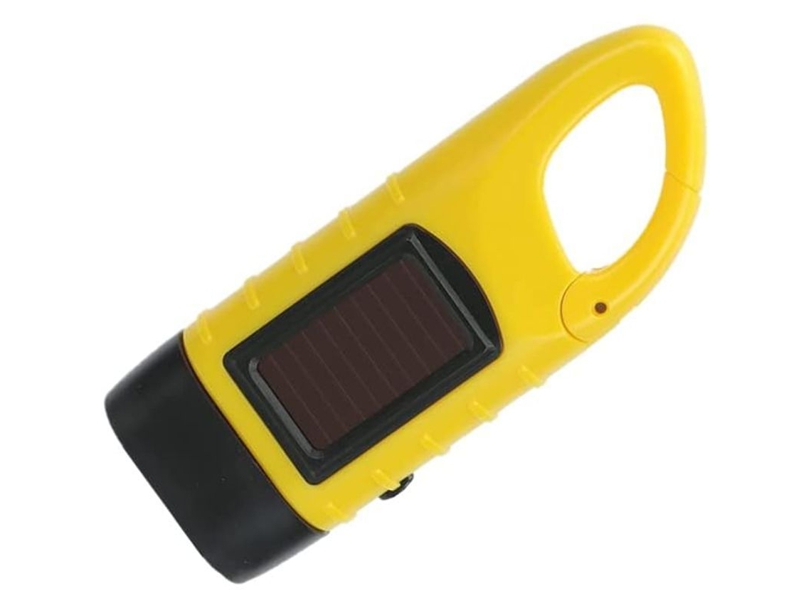 2026-linterna Recargable Manual Solar, Linterna Led Dinamo, Luz De Emergencia Portátil Para Camping Con Mosquetón (amarillo) clase Energética A++