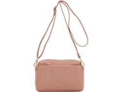 Bolso bandolera pequeño Fashionpuzzle con triple cremallera, rosa empolvado