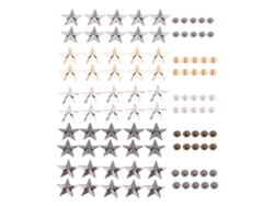 50 Juegos De Remaches De Estrella De 5 Puntas, Tornillos De Aleación Estilo Punk Para Ropa, 20,5 Mm, Oro, Plata, Negro, Bronce.