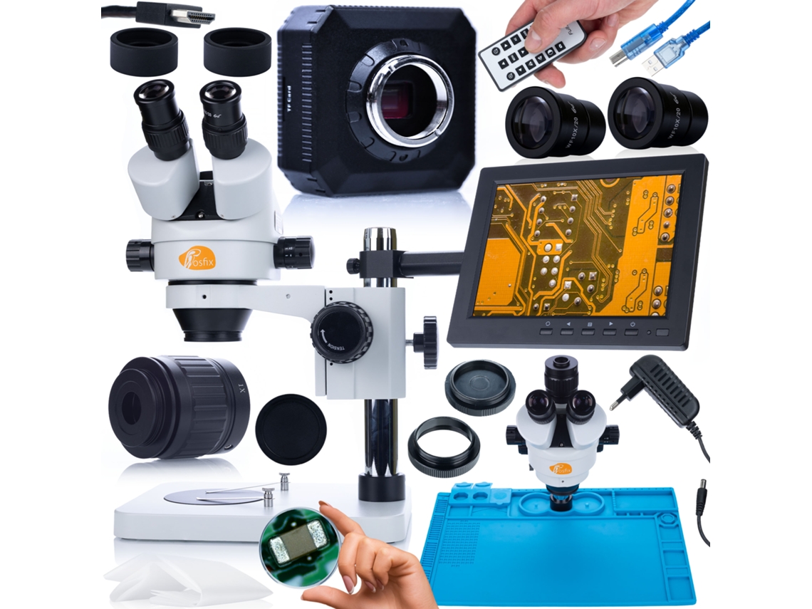 Conjunto de microscopio profesional Mercury Pro: cámara, tapete de silicona, soporte y pantalla de 8 pulgadas | Alta precisión