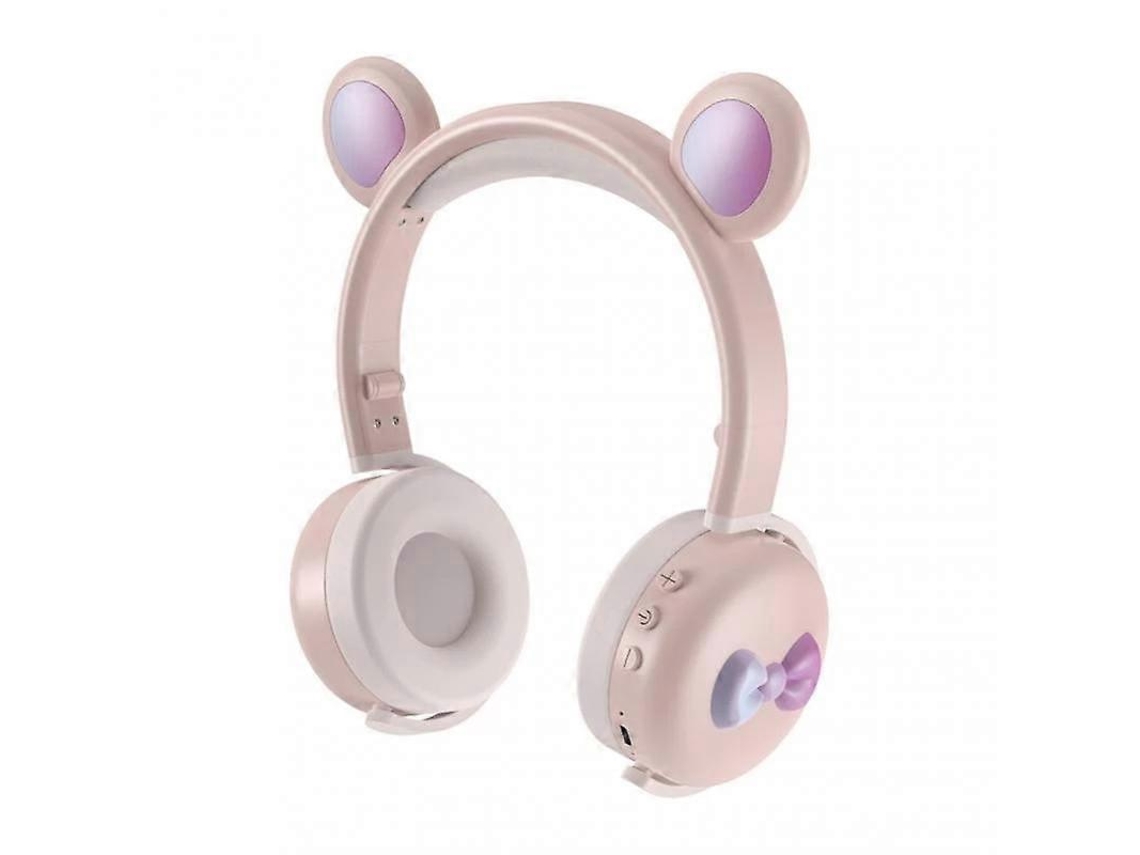 Auriculares inalámbricos Bluetooth para niños Hengrongshen Aec Bk7 Bear con luz LED