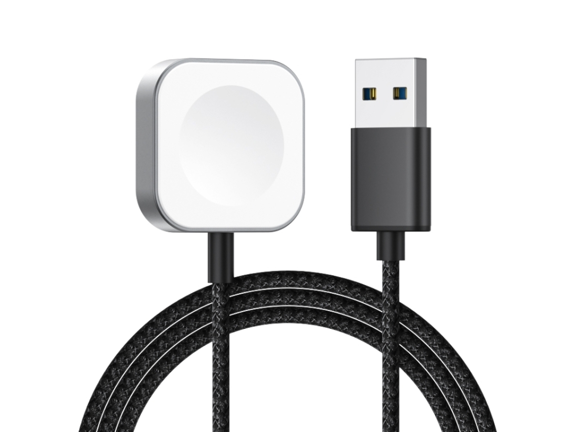 Cargador inalámbrico magnético rápido con interfaz USB para Apple Watch Series 6 - Negro