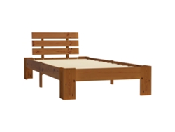 Estructura Cama Sin Colchón Madera Pino Marrón Miel 90x200 Cm