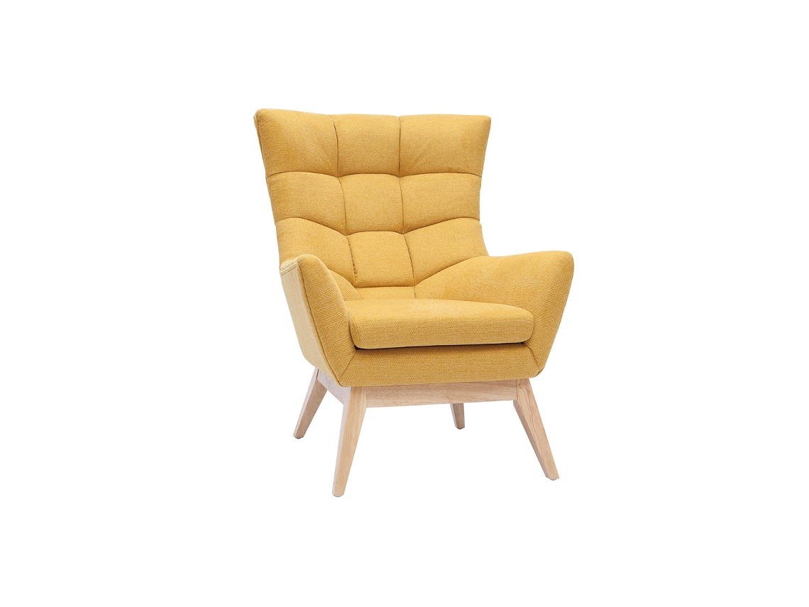 Sillón Tejido Efecto Aterciopelado Texturizado Amarillo Mostaza Brody MILIBOO