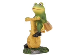 Adorno De Rana Mensajera Verde En Resina, Estatua Decorativa Para Mesa Y Jardín.