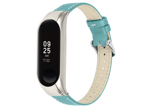 Correa de piel auténtica ajustable para Xiaomi Mi Band 7 - azul