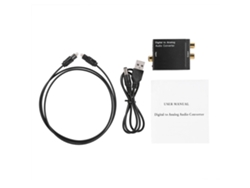 Convertidor De Audio Digital Óptico/coaxial A Adaptador Analógico Rca Toslink Con Cable Usb Y De Fibra Óptica.