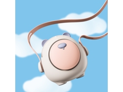 Mini Ventilador Usb - Chubby Bear Blanco Roto 3 En 1 (se Puede Colgar Del Cuello, Sostener En La Mano O Colocar En Un Escritorio)