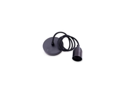 Portalamparas colgante 1M plastico negro cable GSC 0704712