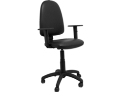 Silla de Escritorio Operativa PIQUERAS Y CRESPO Ayna Negro con ruedas de parqué (Brazos regulables - Similpiel - Ruedas Parquet)