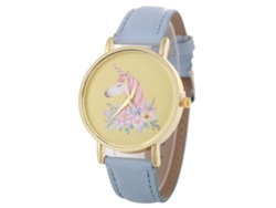 Reloj De Pulsera De Aleación Con Dial Redondo Cuarzo Para Parejas Azul Claro