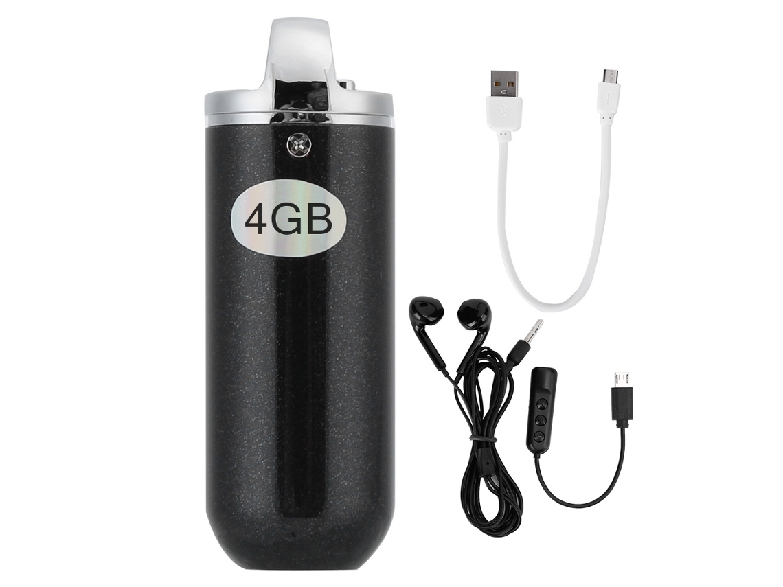 Caneta Gravadora Portátil Mini Colar 4gb Gravador De Som Silencioso Mp3 Reprodutor Fácil De Usar