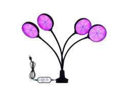 Lámpara Led De Espectro Completo Para Cultivo Con Temporizador De 4/8/12 Horas, 5 Niveles De Brillo Y Cable Usb Flexible.