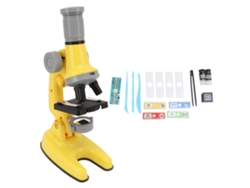 Dan26-microscopio Para Niños 100x 600x 1200x Zoom Luz Led Kit De Microscopio Científico Niños Estudiantes Amarillo