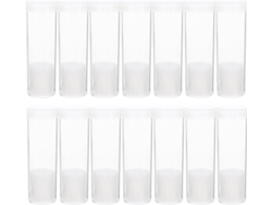 Tubo Redondo De Plástico Transparente Para Guardar Monedas, 21 Mm, Paquete De 18 Unidades Con Tapa.