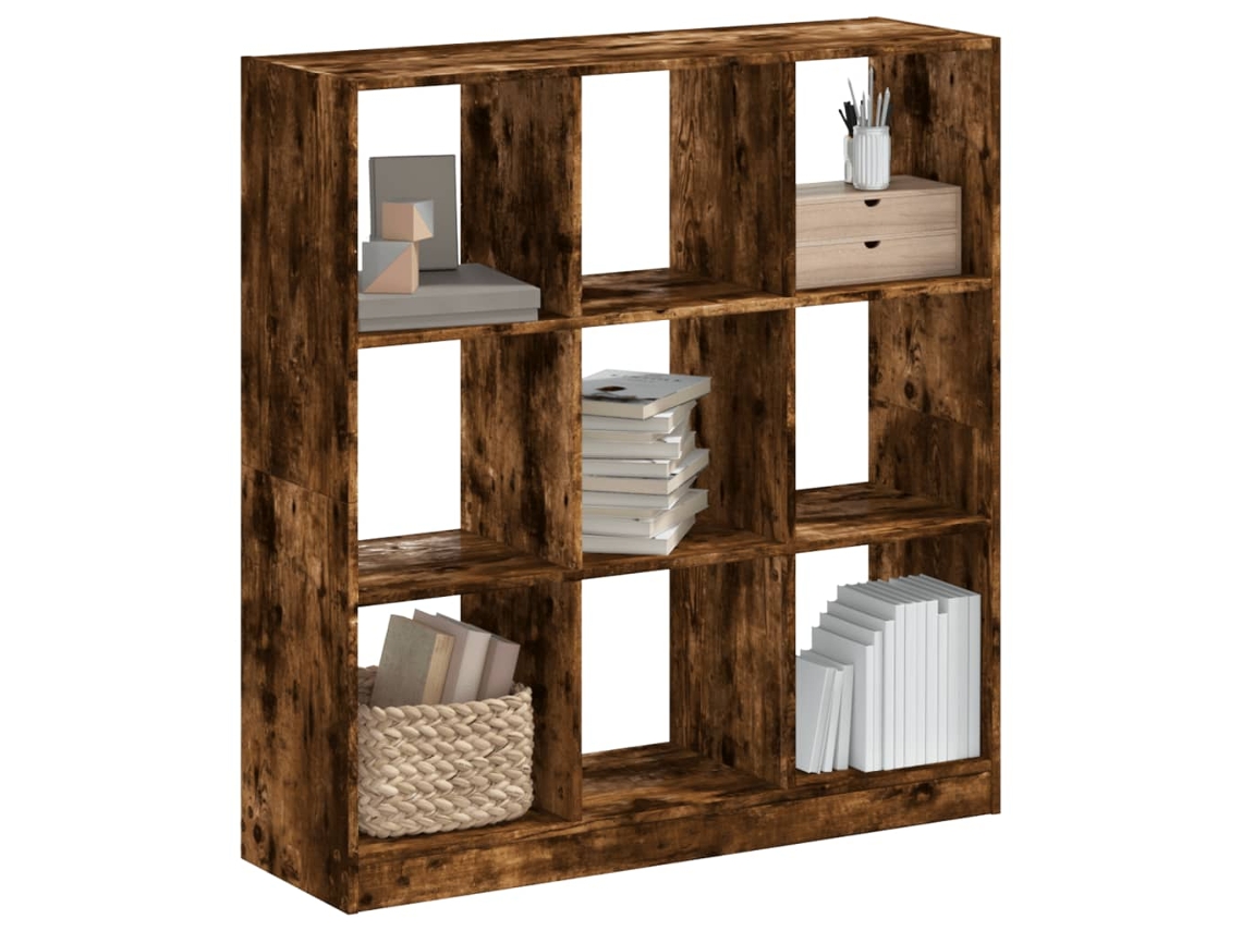 Estantería Librería Armario De Libros Madera De Ingeniería Roble Ahumado 102x32x108 Cm Wsd780896