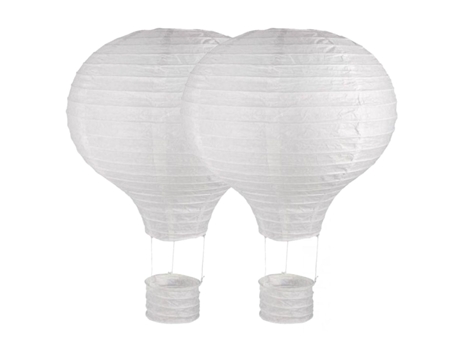 2 farolillos de papel con globos con marco de metal Ø 30 x 40 cm RAYHER