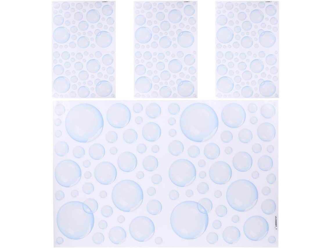 Pegatinas Pared Temática Oceánica Burbujas Pvc 4 Láminas Fáciles Pegar Despegar Decoración Diy Habitaciones