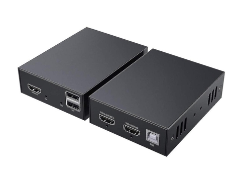 Pw-Ht225Hk Extendeur Usb Kvm Hdmi 165 Pies / 50M Transmisión en Single Cat5E / 6/7 Full HD 1080P Soporte Loop Out 3D Edid Función Noir BISBISOUS