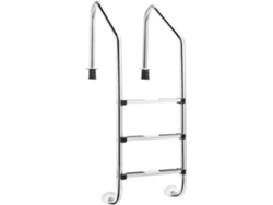 Escalera para Piscina con 3 Peldaños Escalera Antideslizante de Acero Inoxidable Capacidad Carga hasta 150 kg,53 x 63 x 147 centímetros COSTWAY