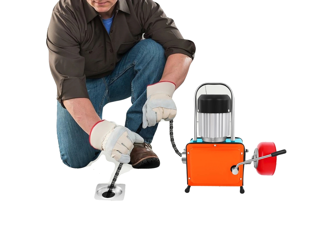 Desatascadora de desagües de 1000 W, 220 V, 400 rpm, tubo de 20 mm x 150 mm, protección IP44, OEM