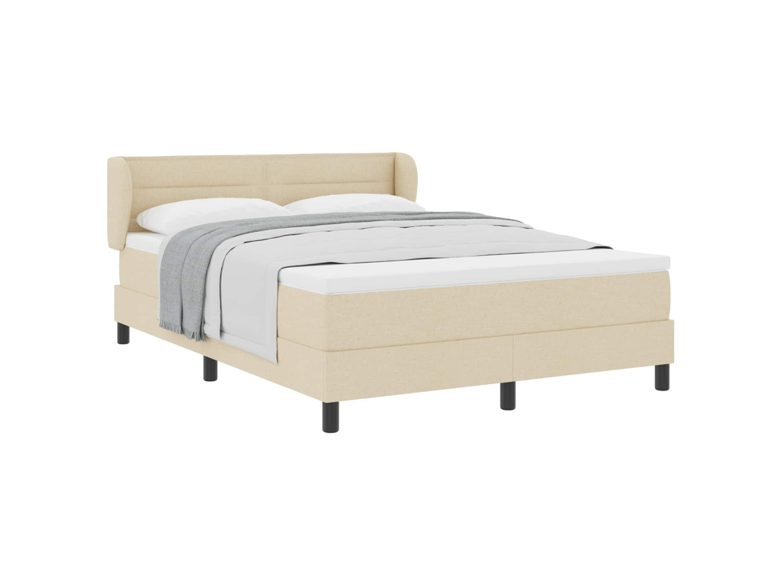 Maison Exclusive - Cama Tipo Box Spring Con Colchón Crema 140 X 200 Cm Tela