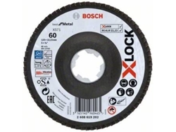 Disco de Láminas BOSCH X-Lock - Versión Biselada - Placa de Fibra - 125 mm - G 60 - X571 - Best para Metal - 1 Pieza