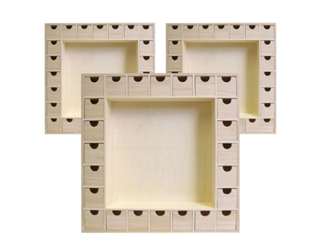 3 calendarios de adviento de madera cuadrados 39 x 39 cm ARTEMIO