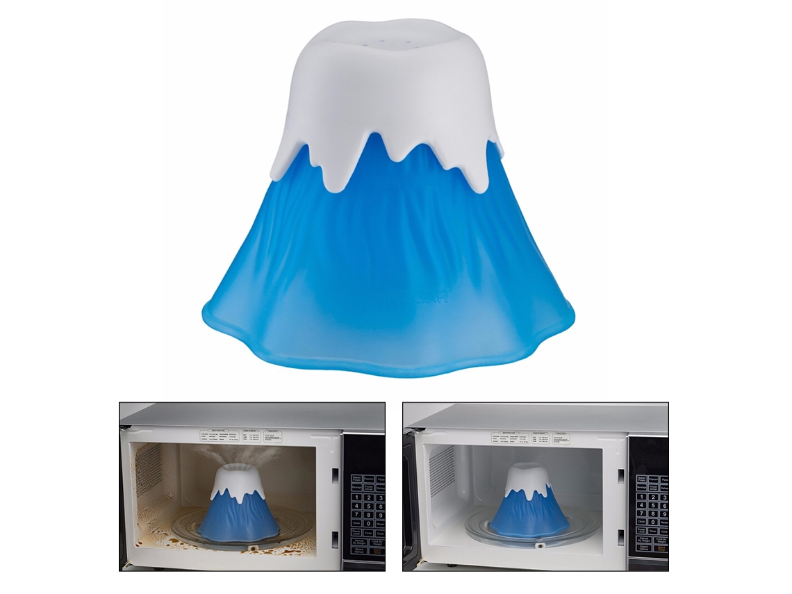 Limpiador De Microondas Con Diseño De Volcán En Erupción, Fabricado En Pp Resistente Para Cocinas Domésticas Y De Hoteles.