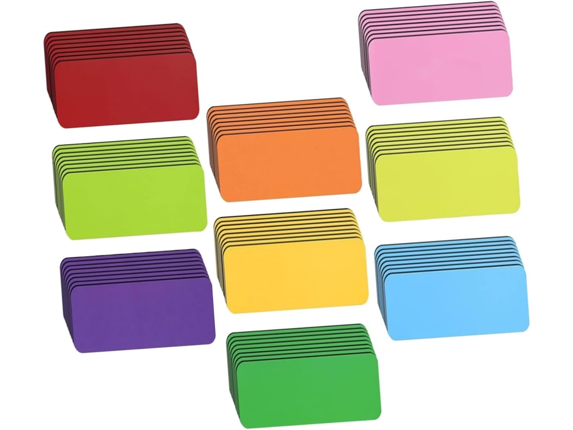 Juego de 54 etiquetas magnéticas reutilizables para pizarra blanca, coloridas y con marcadores, ID Vayotoy