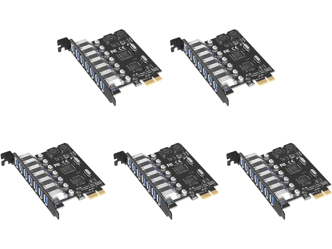 Adaptador De Tarjeta De Expansión Pci-e Usb 3.0 De 5 Puertos, Concentrador De 7 Puertos