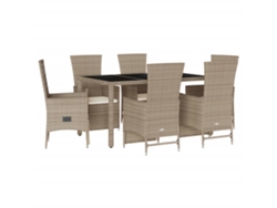 Maison Exclusive - Set Comedor De Jardín 7 Pzas Con Cojines Ratán Sintético Beige