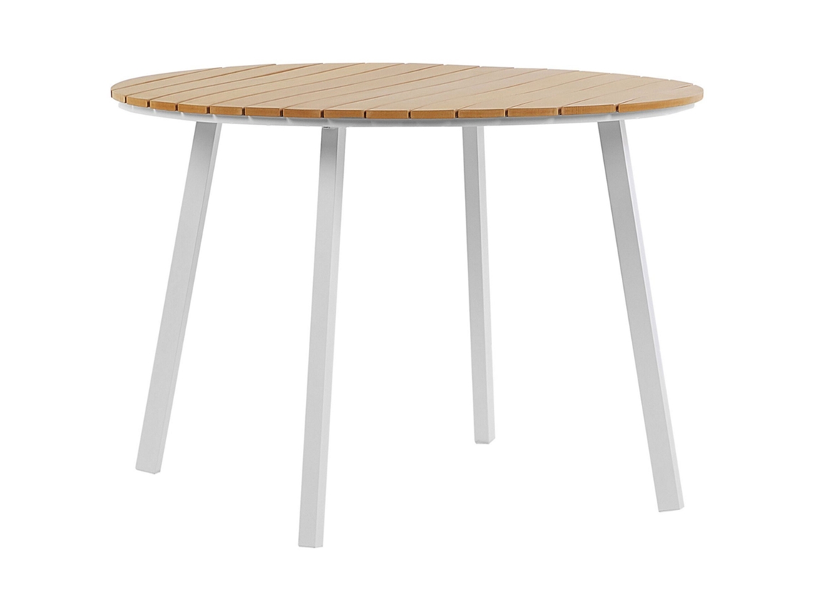 Mesa de jardín BELIANI Cavoli de Madera plástica Madera clara 105x105x73